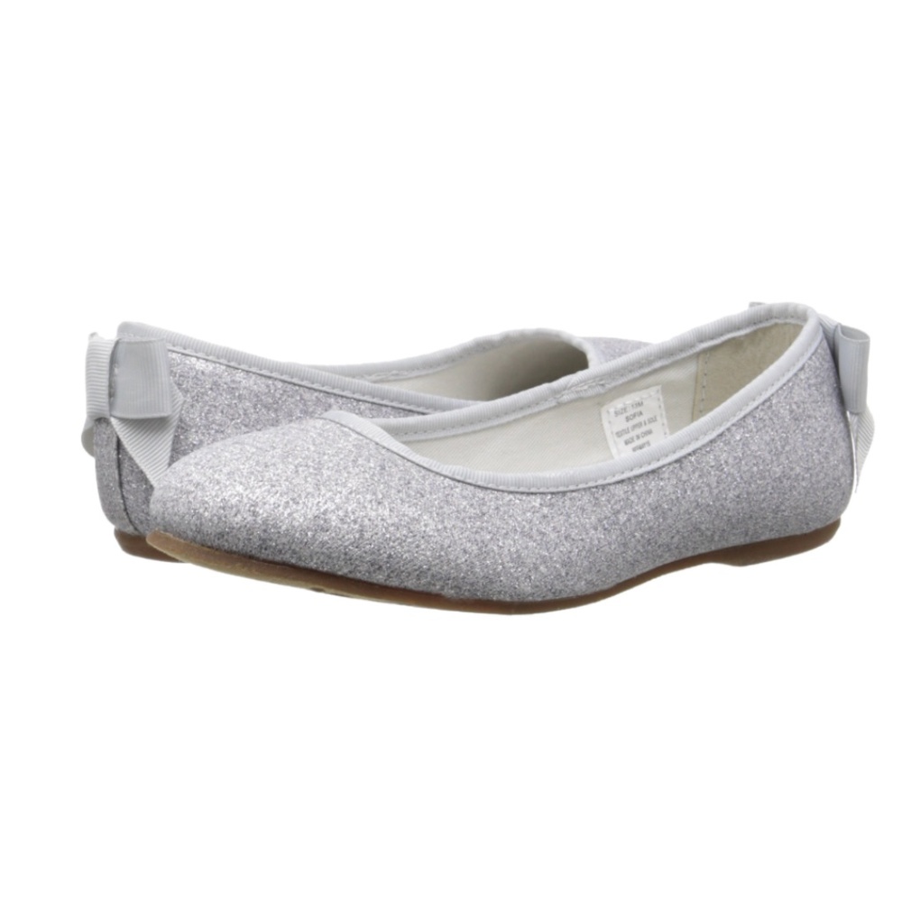 NEW WITH TAGS! Hanna Andersson Sofia Glitter Ballet Flats with Bow Size 3